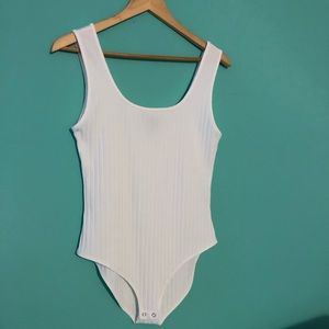 White ribbed bodysuit